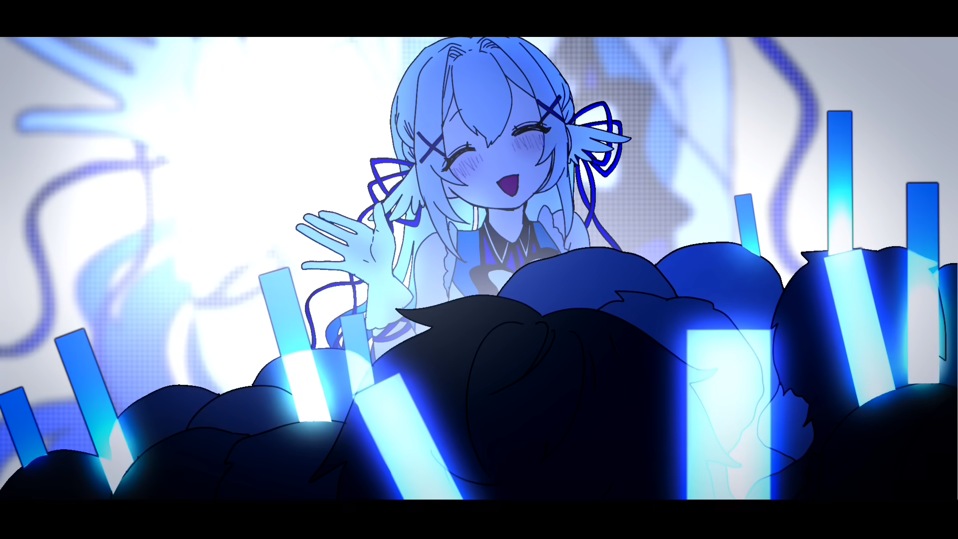 Idol smiling as she leaves the stage